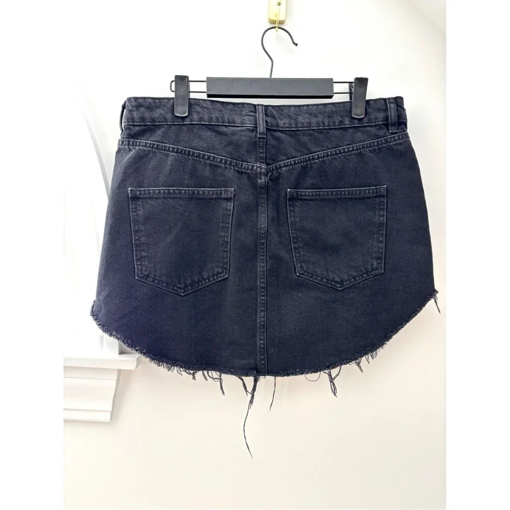 NWT Free People We the Free Sky High Black Denim Mini Skirt Size 10 Indie Sleaze